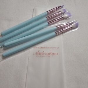 5-Piece Ombre Makeup Brush Set - Blue and Purple
